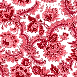 Red - Scrolly Floral